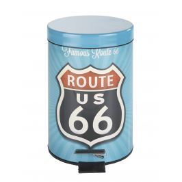 WENKO Nášlapný koš VINTAGE ROUTE 66 modrý