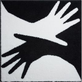 GRUND Čtvercová předložka BODY bílá 90x90 cm
